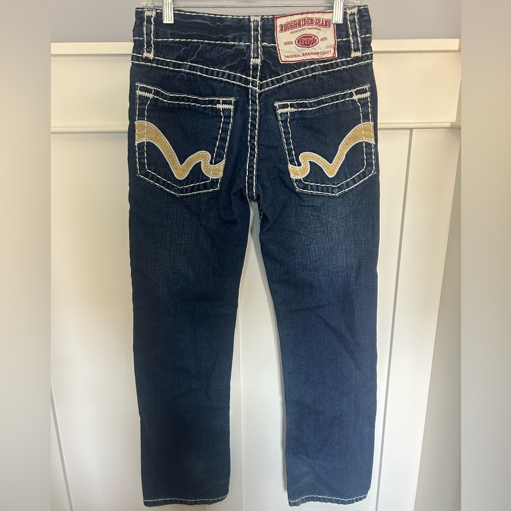 Vintage Rough Rider Jeans big contrast stitch denim - Picture 2 of 12